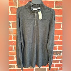 NWT ROWM Tall Man Mens 1/4 Zip Gray Pullover. Size XLT